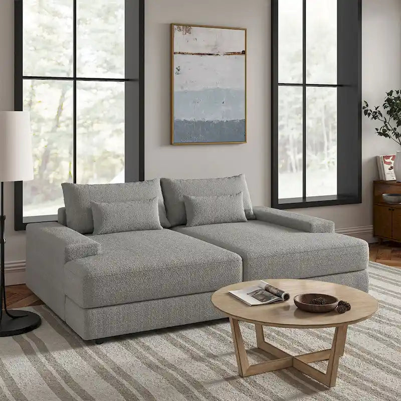 Divano Conradus Modren Oversize 57 con bracciolo quadrato profondo di HULALA HOME