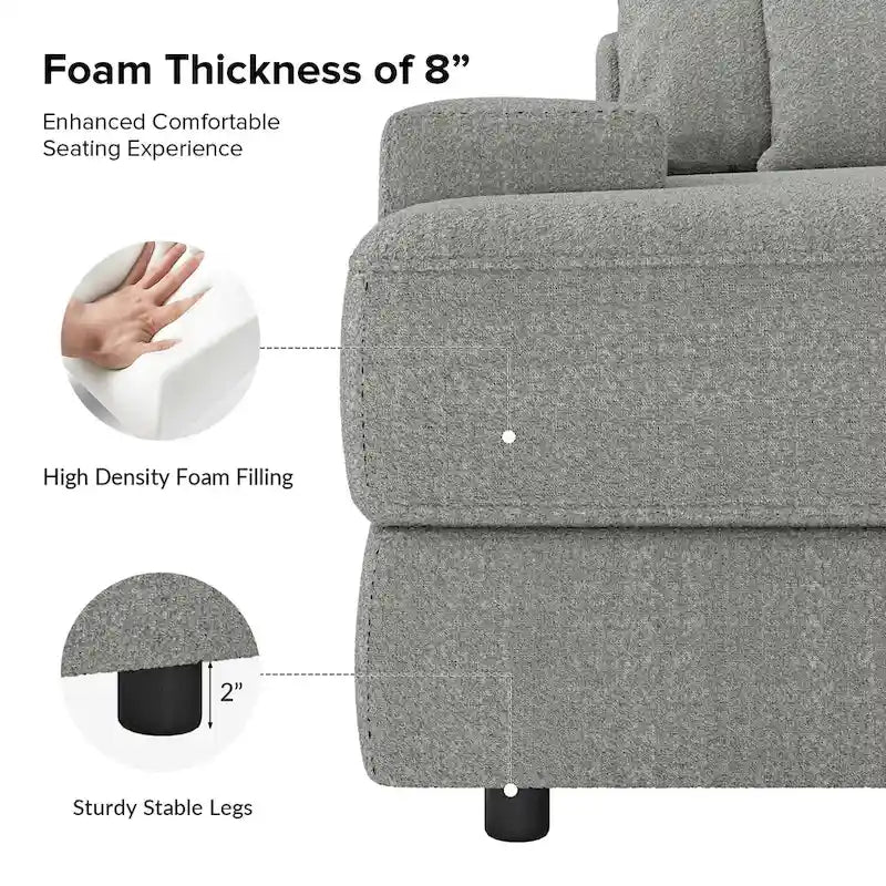 Divano Conradus Modren Oversize 57 con bracciolo quadrato profondo di HULALA HOME