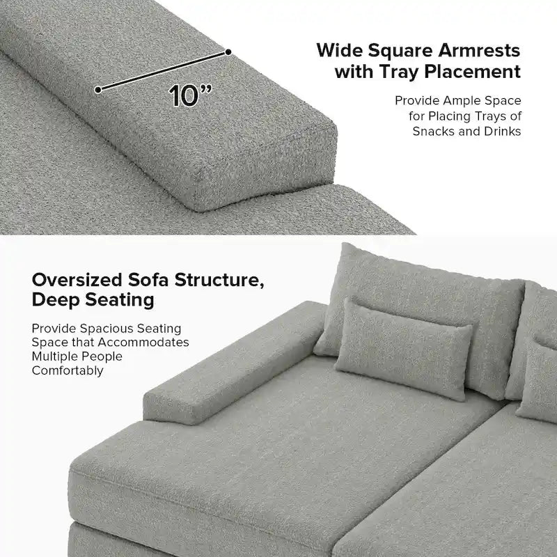 Divano Conradus Modren Oversize 57 con bracciolo quadrato profondo di HULALA HOME