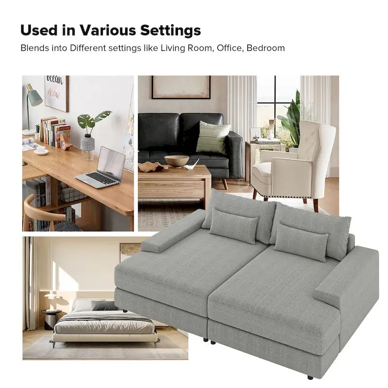 Divano Conradus Modren Oversize 57 con bracciolo quadrato profondo di HULALA HOME