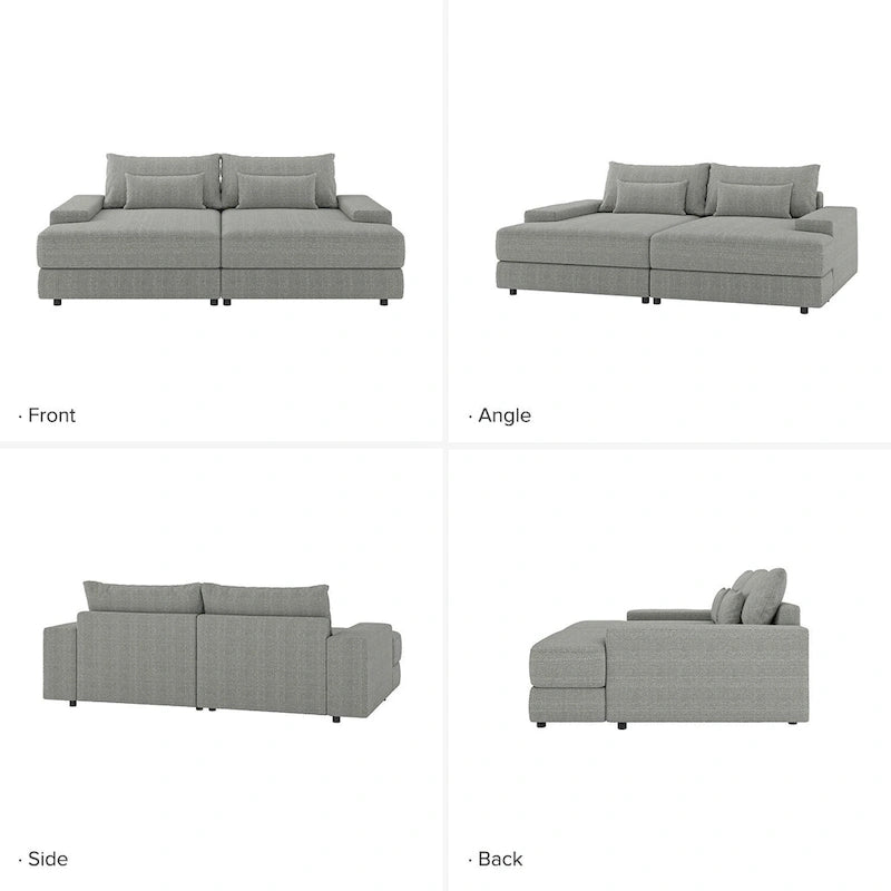 Divano Conradus Modren Oversize 57 con bracciolo quadrato profondo di HULALA HOME