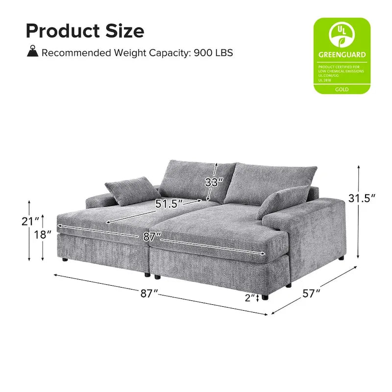 Divano Conradus Modren Oversize 57 con bracciolo quadrato profondo di HULALA HOME