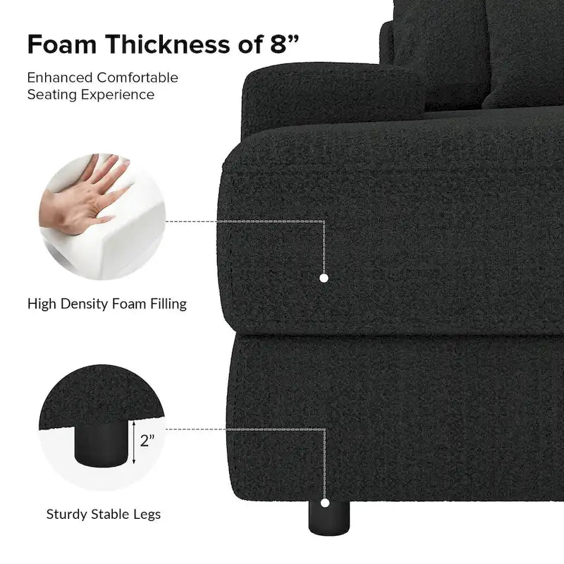 Divano Conradus Modren Oversize 57 con bracciolo quadrato profondo di HULALA HOME