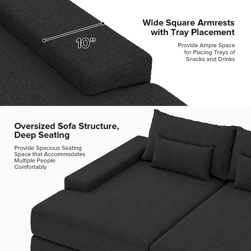 Divano Conradus Modren Oversize 57 con bracciolo quadrato profondo di HULALA HOME