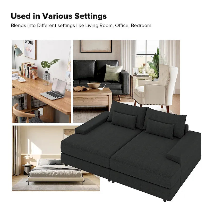 Divano Conradus Modren Oversize 57 con bracciolo quadrato profondo di HULALA HOME