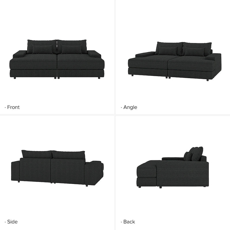 Divano Conradus Modren Oversize 57 con bracciolo quadrato profondo di HULALA HOME