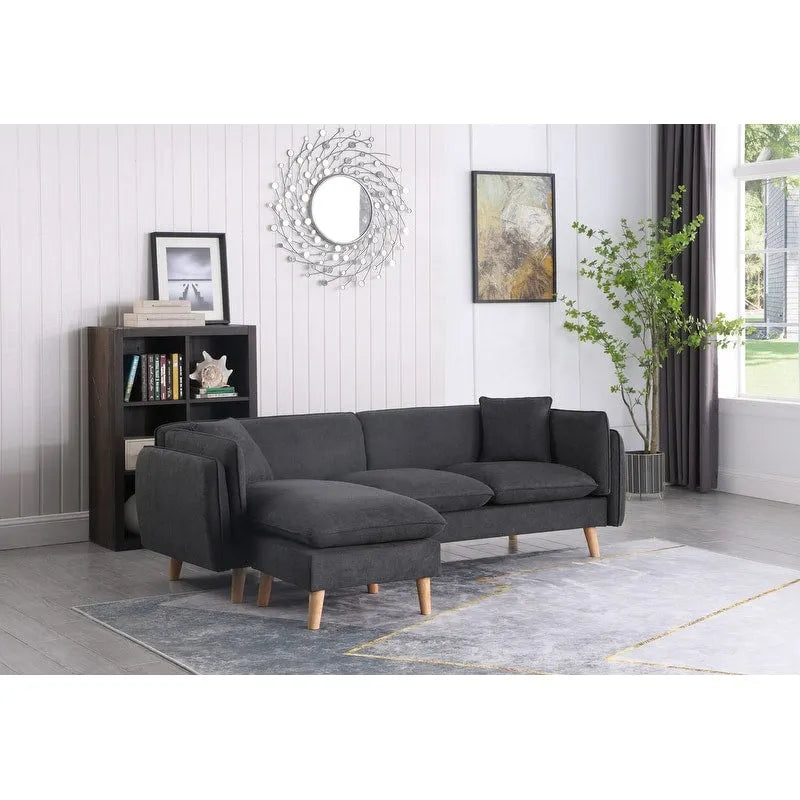 Divano Sezionale con Chaise-longue in Tessuto Brayden