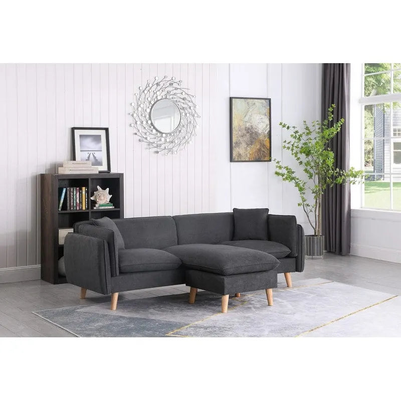 Divano Sezionale con Chaise-longue in Tessuto Brayden