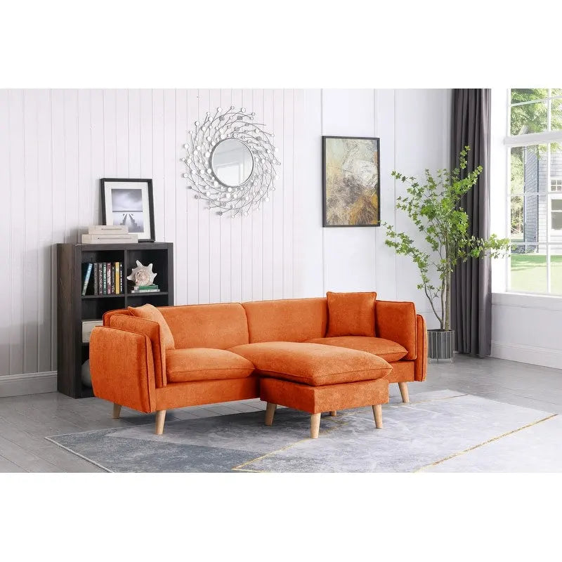 Divano Sezionale con Chaise-longue in Tessuto Brayden
