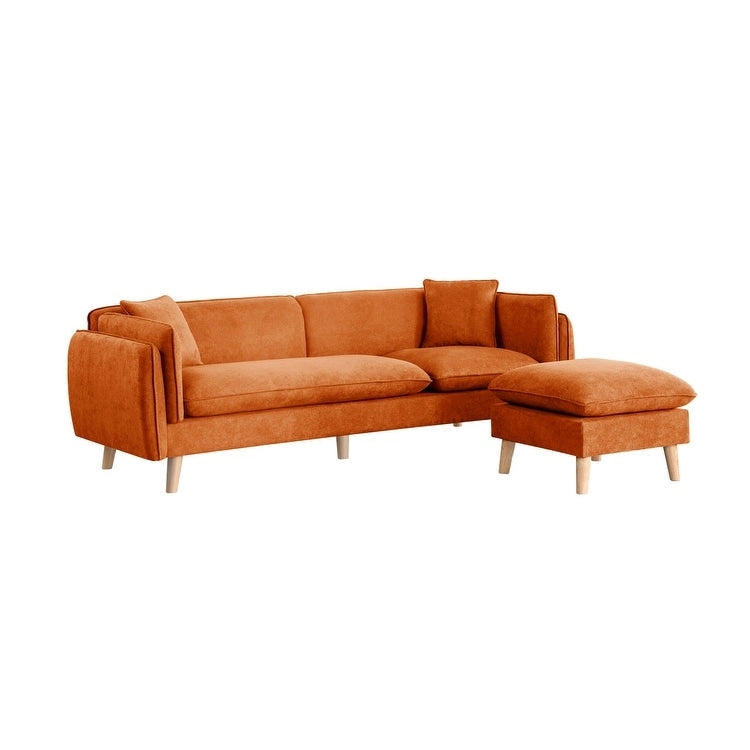 Divano Sezionale con Chaise-longue in Tessuto Brayden