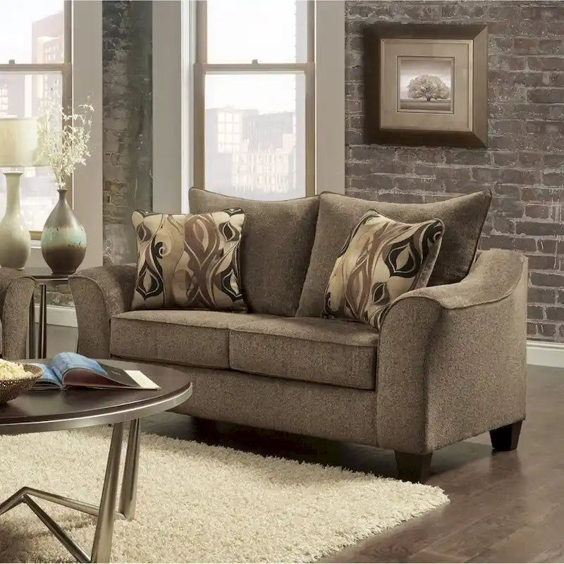 Divanetto Roundhill Furniture Camero in Tessuto con Cuscini sullo Schienale