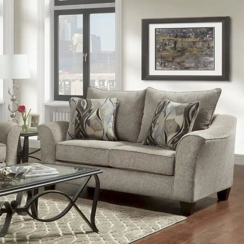 Divanetto Roundhill Furniture Camero in Tessuto con Cuscini sullo Schienale