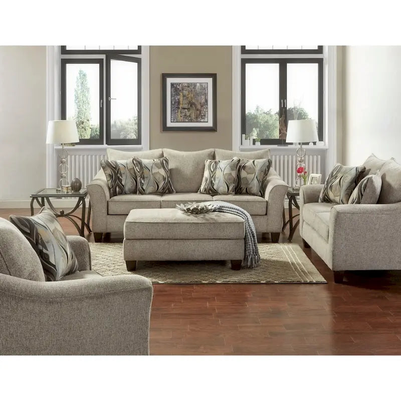 Divanetto Roundhill Furniture Camero in Tessuto con Cuscini sullo Schienale