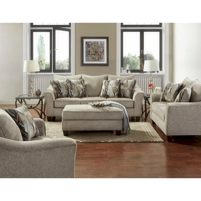 Divanetto Roundhill Furniture Camero in Tessuto con Cuscini sullo Schienale