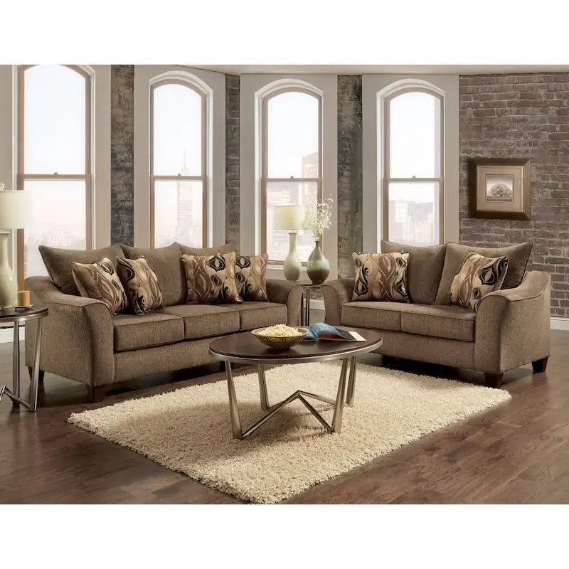 Divanetto Roundhill Furniture Camero in Tessuto con Cuscini sullo Schienale