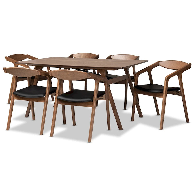 Set da pranzo Harland moderno di metà secolo da 7 pezzi