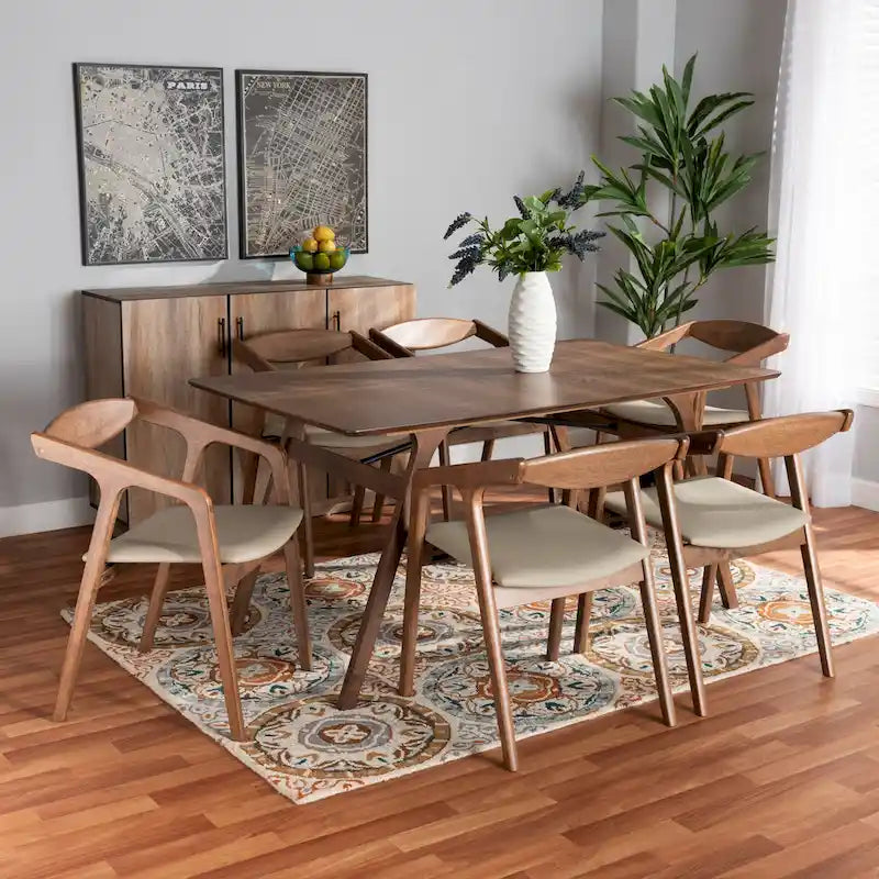 Set da pranzo Harland moderno di metà secolo da 7 pezzi