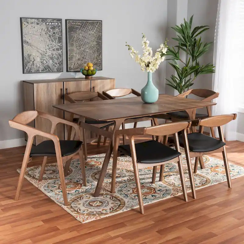 Set da pranzo Harland moderno di metà secolo da 7 pezzi