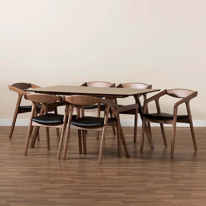 Set da pranzo Harland moderno di metà secolo da 7 pezzi
