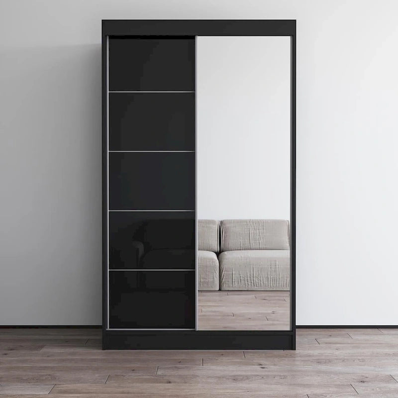 Armadio moderno Aria a 2 ante lucido con specchio