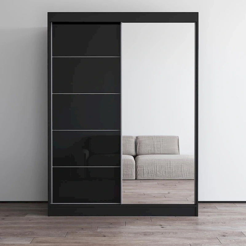 Armadio moderno Aria a 2 ante lucido con specchio