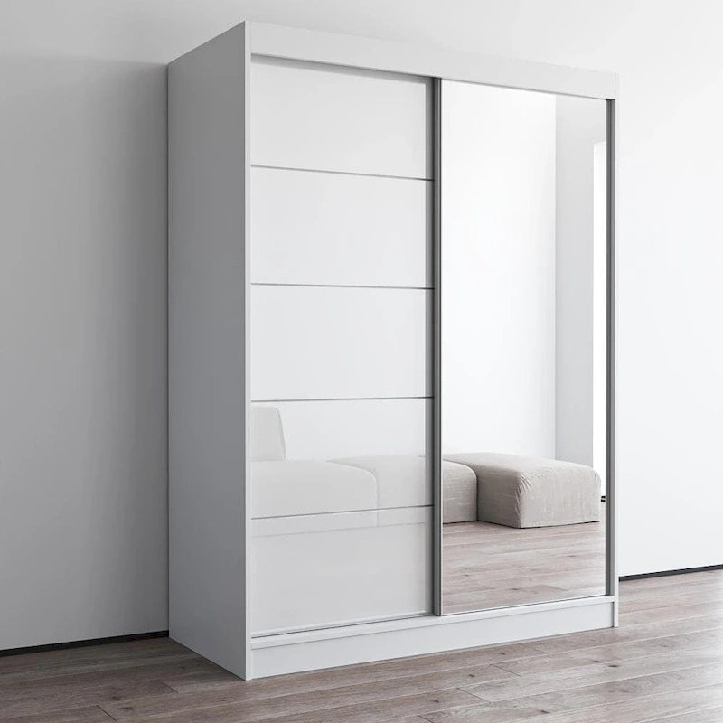Armadio moderno Aria a 2 ante lucido con specchio