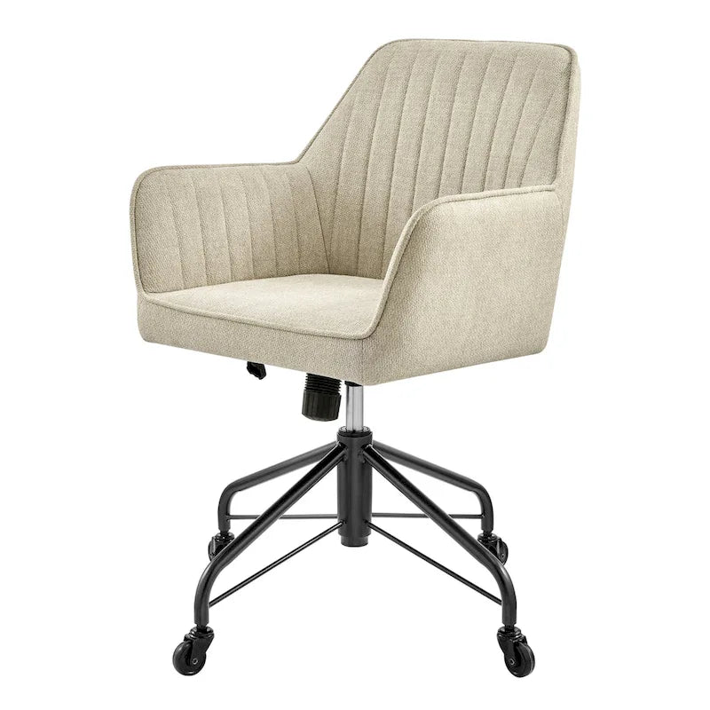 Fabric Swivel Office Arm Chair with Caster Wheels