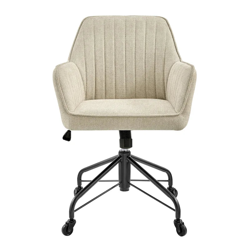 Fabric Swivel Office Arm Chair with Caster Wheels