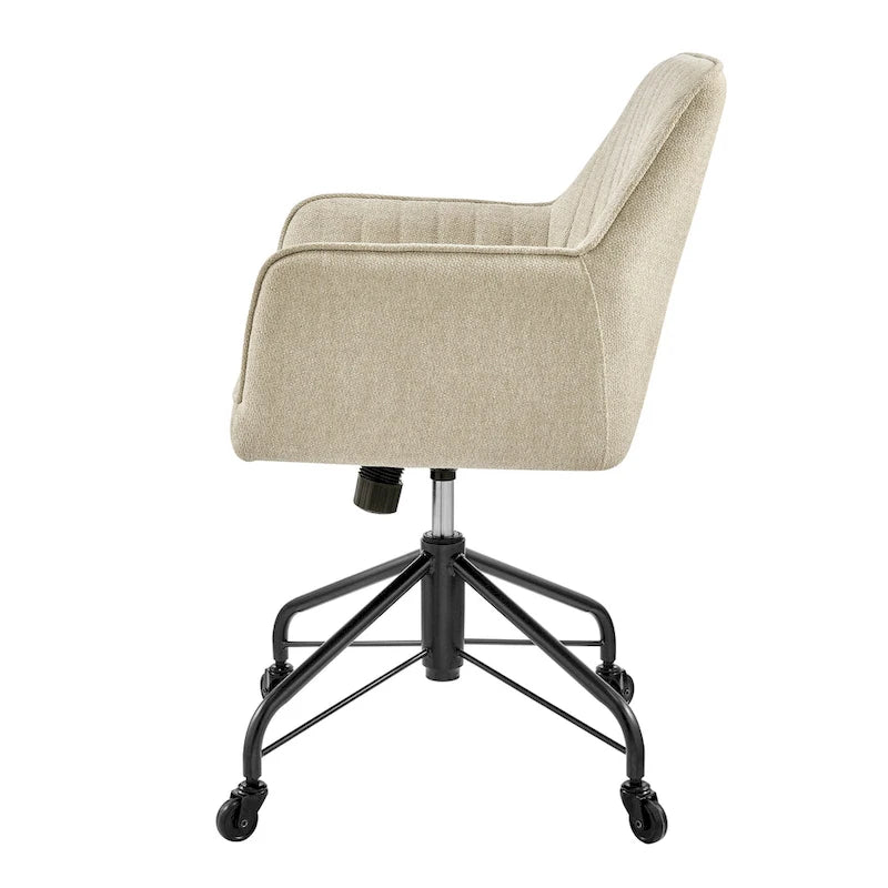 Fabric Swivel Office Arm Chair with Caster Wheels