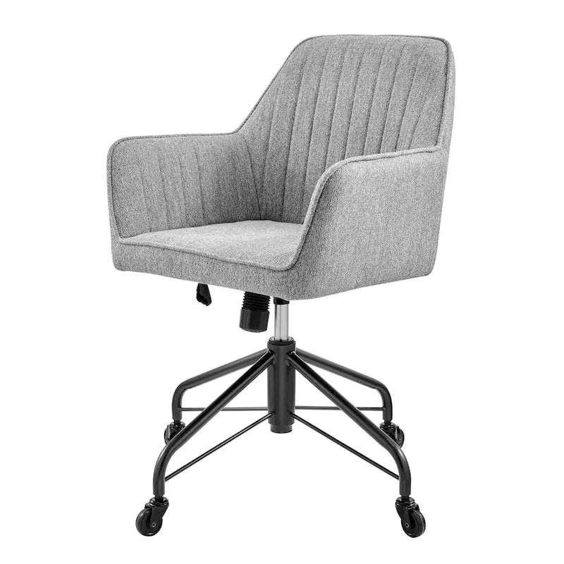 Fabric Swivel Office Arm Chair with Caster Wheels