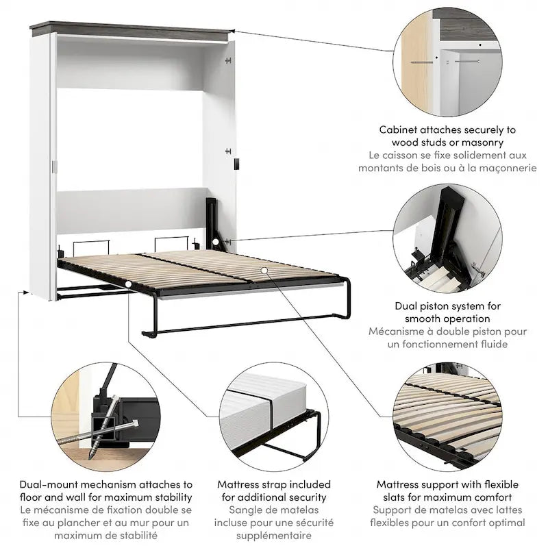 Letto a scomparsa Orion 67W Queen di Bestar