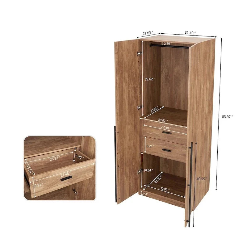 Manhattan Comfort Lee Armadio Guardaroba a 3 Moduli Indipendenti Moderno