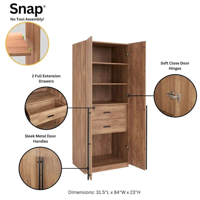 Manhattan Comfort Lee Armadio Guardaroba a 3 Moduli Indipendenti Moderno