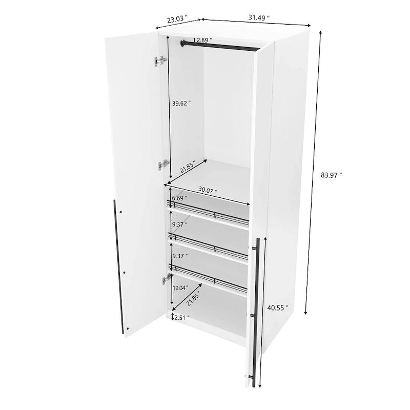 Manhattan Comfort Lee Armadio Guardaroba a 3 Moduli Indipendenti Moderno
