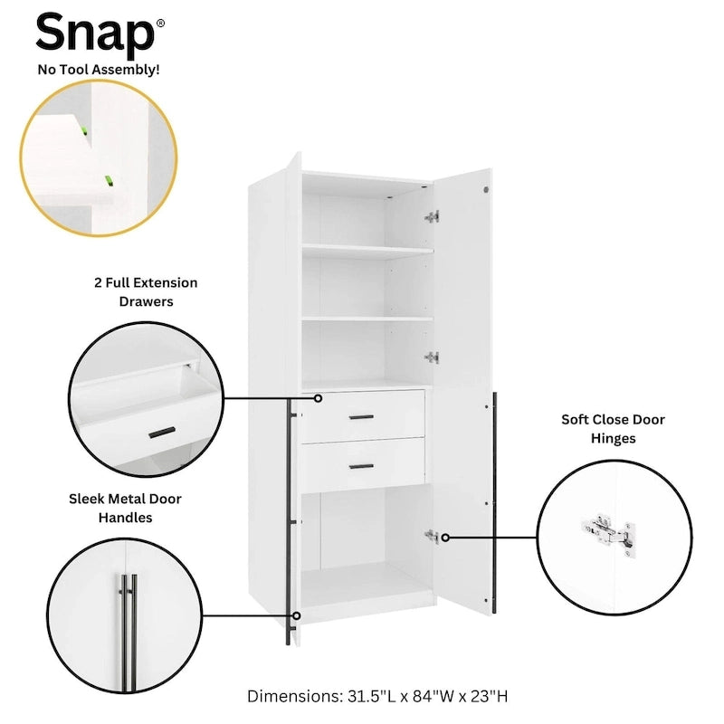 Manhattan Comfort Lee Armadio Guardaroba a 3 Moduli Indipendenti Moderno