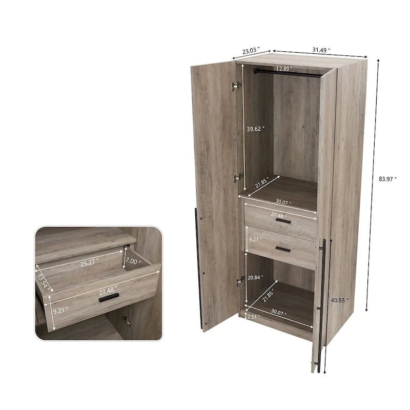 Manhattan Comfort Lee Armadio Guardaroba a 3 Moduli Indipendenti Moderno