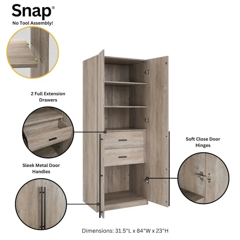 Manhattan Comfort Lee Armadio Guardaroba a 3 Moduli Indipendenti Moderno