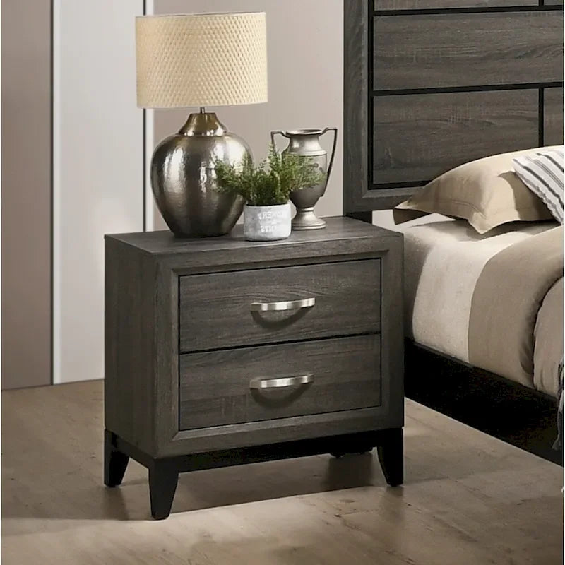 Set camera da letto Roundhill Furniture Stout con pannello, cassettiera, specchio, comodino