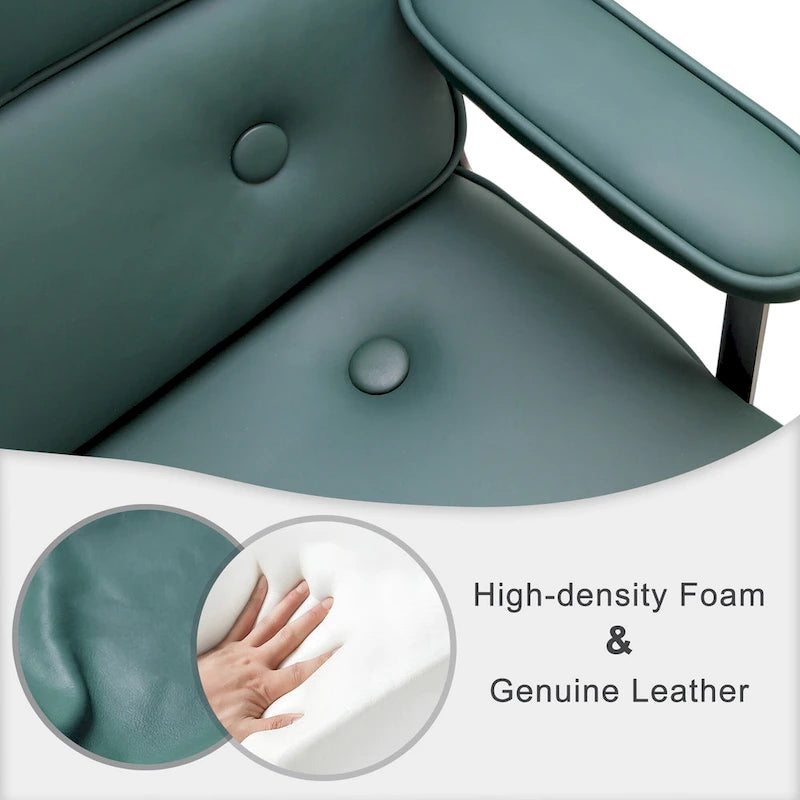 Height Adjustable Leather Ergonomic Office Chair with Lumbar Support