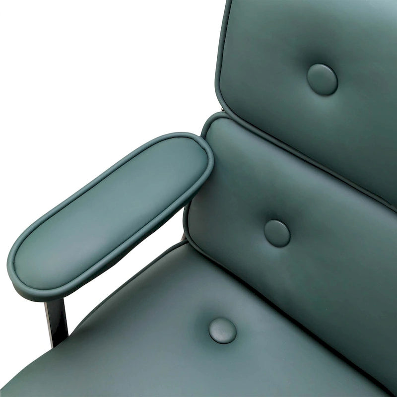 Height Adjustable Leather Ergonomic Office Chair with Lumbar Support