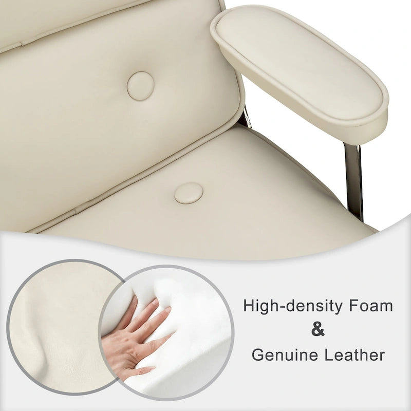 Height Adjustable Leather Ergonomic Office Chair with Lumbar Support