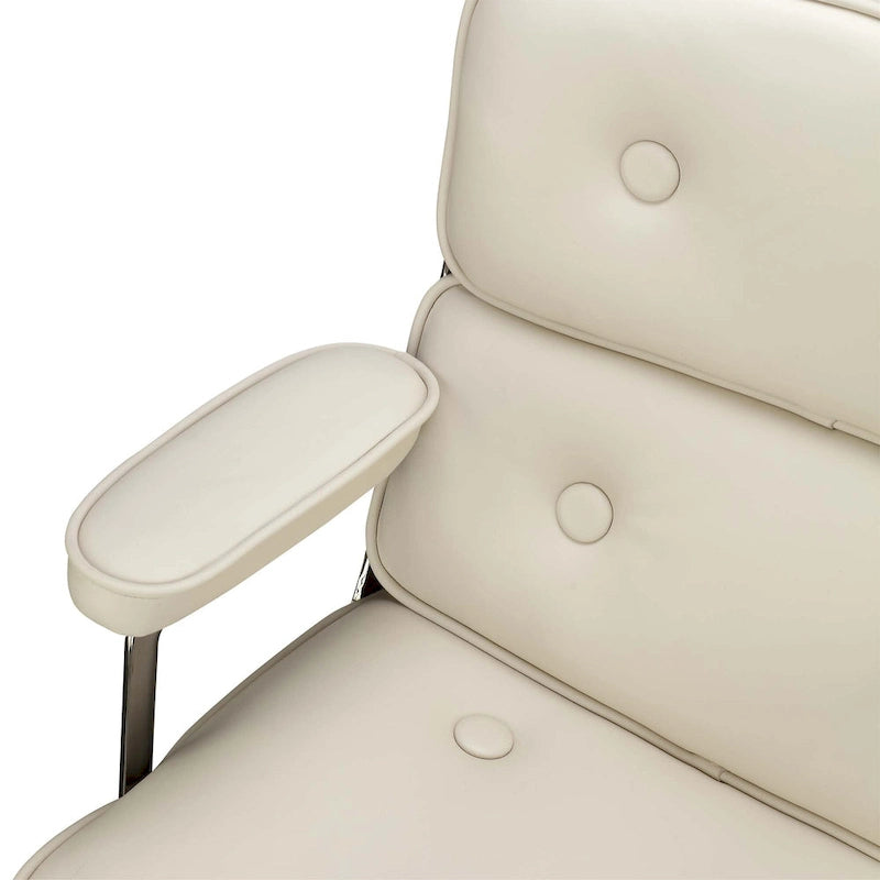 Height Adjustable Leather Ergonomic Office Chair with Lumbar Support