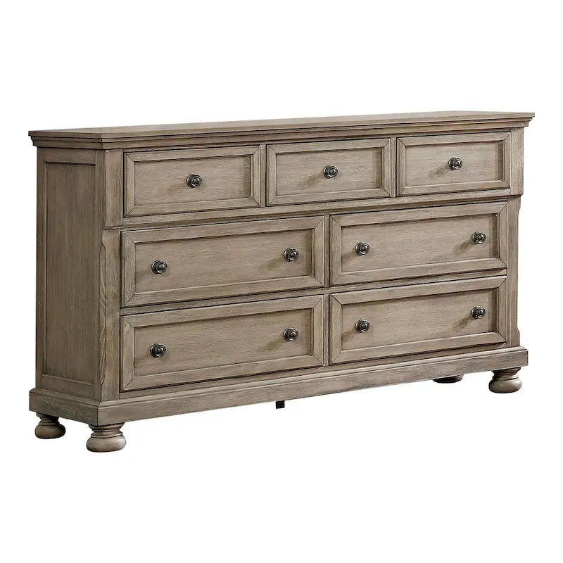 Set letto a slitta con contenitore e comò a 2 pezzi in legno grigio transizionale Nahkohe di Furniture of America