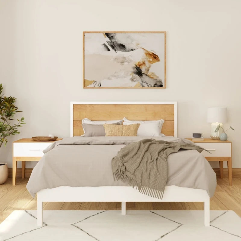 Set camera da letto matrimoniale a 3 pezzi Plank and Beam con 2 comodini