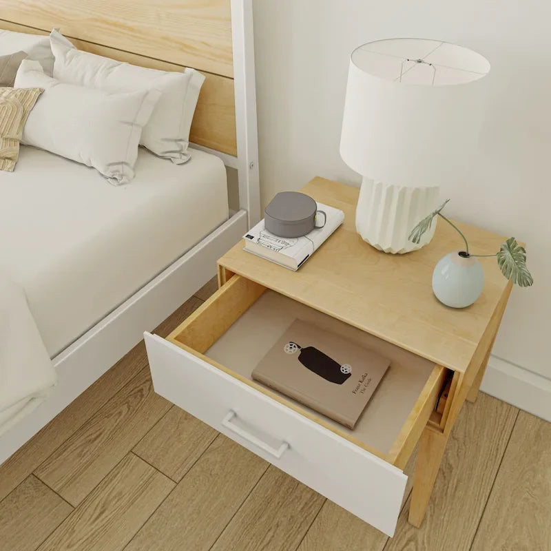 Set camera da letto matrimoniale a 3 pezzi Plank and Beam con 2 comodini