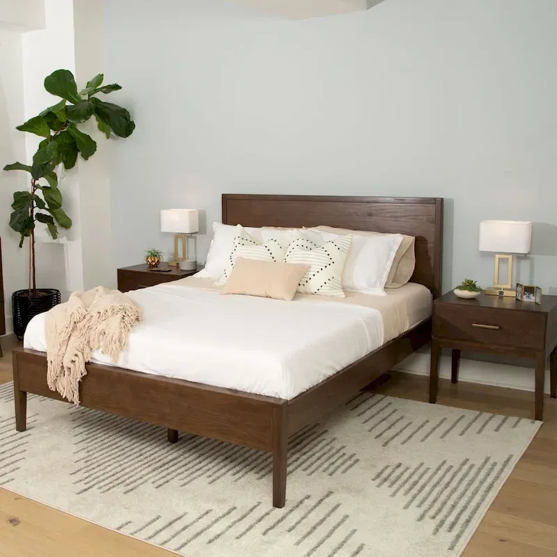 Set camera da letto matrimoniale a 3 pezzi Plank and Beam con 2 comodini