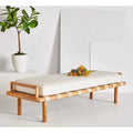 Panca imbottita in teak SAFAVIEH Couture Grizelda - 70 L x 26 P x 19 A - 70Lx26Px19A
