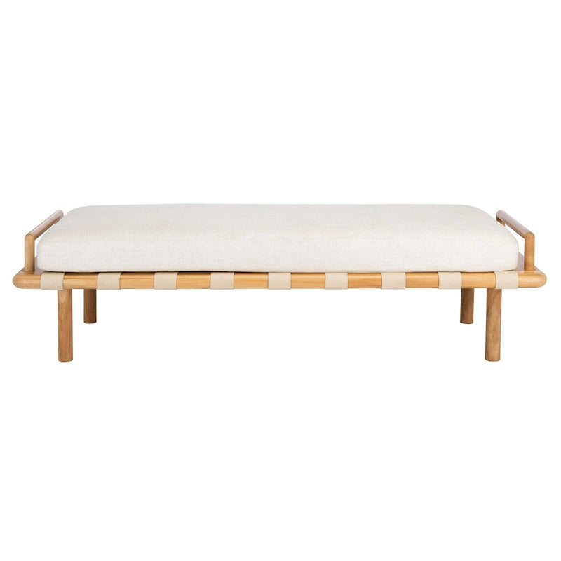 Panca imbottita in teak SAFAVIEH Couture Grizelda - 70 L x 26 P x 19 A - 70Lx26Px19A