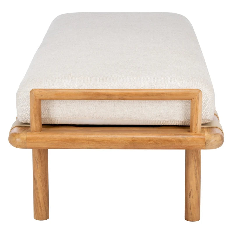 Panca imbottita in teak SAFAVIEH Couture Grizelda - 70 L x 26 P x 19 A - 70Lx26Px19A