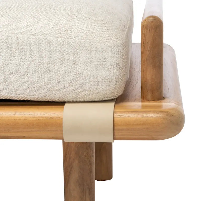 Panca imbottita in teak SAFAVIEH Couture Grizelda - 70 L x 26 P x 19 A - 70Lx26Px19A